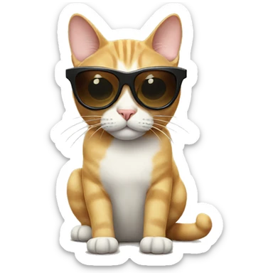 Cat with sunglasses sticker