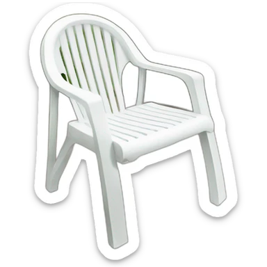 white plastic garden chair sticker