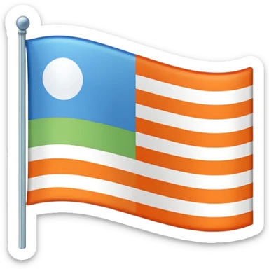 Emoji de drapeau avec les couleurs suivante : 🟦🟧🟩⚪️ plus clair le vert et oublie pas le blanc  sticker