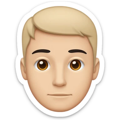 Minimalistic flat vector icon, iOS style, thin black outline on white background. Character guy made in the style of the default avatar. sticker