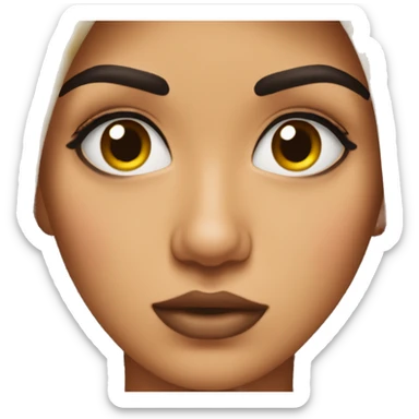 Eyebrow raised pursed lips sticker