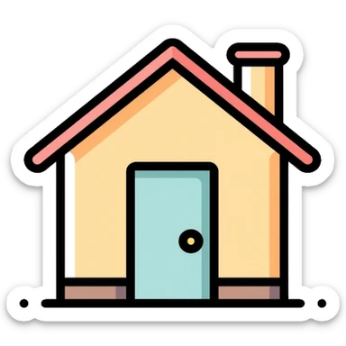 house with roof and door, home icon sticker