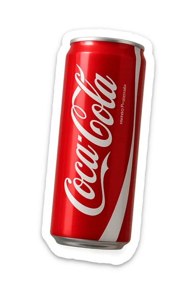 coca cola iperrealistica fluttua in aria sticker