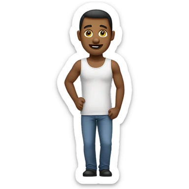 Un homme avec le bras tendu vers le haut au 3/4 sticker