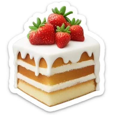 white starwberry cake sticker
