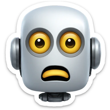 surprised robot sticker