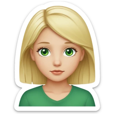 Girl blonde Green eyes sticker
