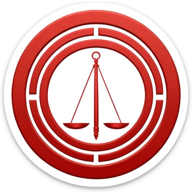 Create a circular casting sigil based off of the wizard101 balance school using base color off white/sand and trim color red. A scale is the main focus here  sticker