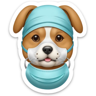 dog Wearing Medical Mask sticker