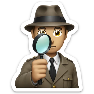 Detective with a magnifying glass sticker