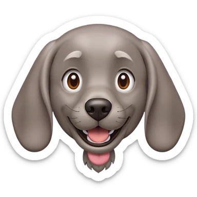 cinematic-comical-weimaraner-portrait-emoji,-head-tilted-dramatically-with-an-exaggeratedly-amused-expression,-featuring-a-vibrant-grey-fur-with-a-lively-sheen,-wide,-expressive-brown-eyes-filled-with-playful-disbelief sticker