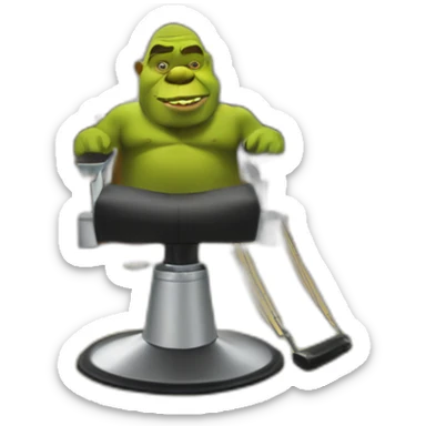 Shrek chez le coiffeur sticker