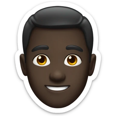 smiling dark-skinned male portrait smaller eyes sticker