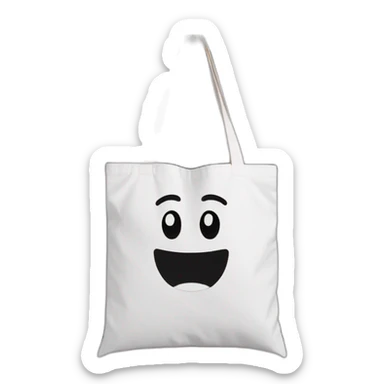 tote bag white sticker