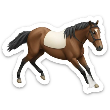 A horse running into a car sticker
