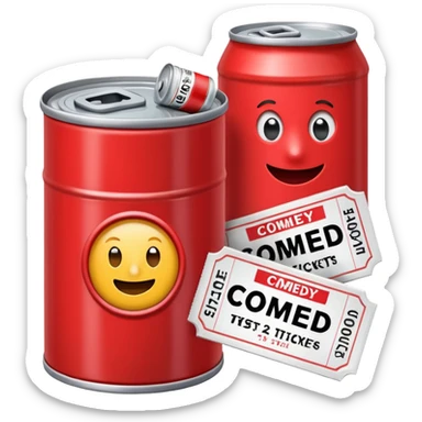 a can of gasoline and 2 tickets sticker