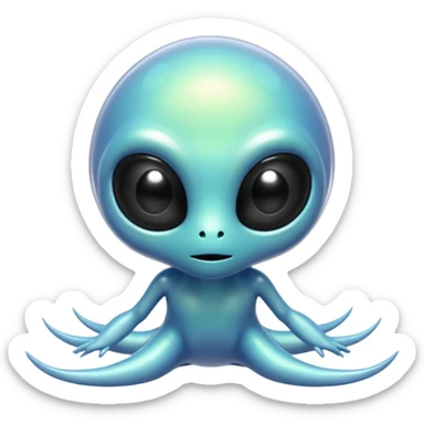 Cute transparent alien creature innet sticker