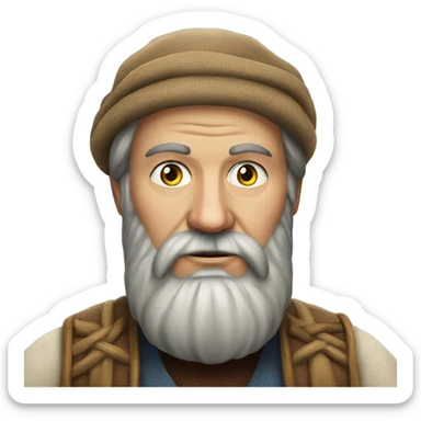 Russian peasant with a beard photorealistic serious sticker