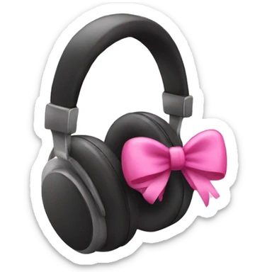 headphones with a mini pink bow sticker