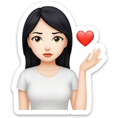 a beautiful woman names Лиза with black hair and a white t-shirt that says Скандализа sticker