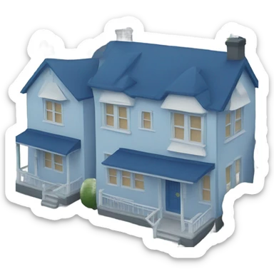 town house colored blue sticker