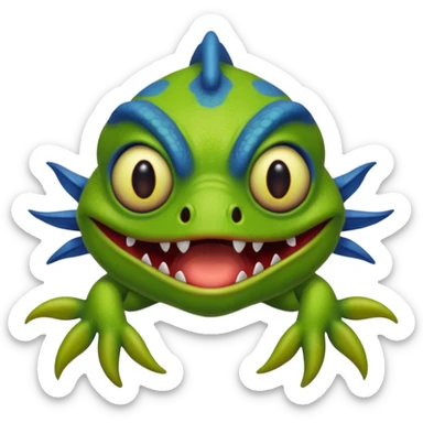 generate an image of murloc close his mouth sticker