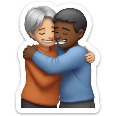 Care hugging emoji  sticker