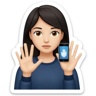 persona negando con la mano  sticker