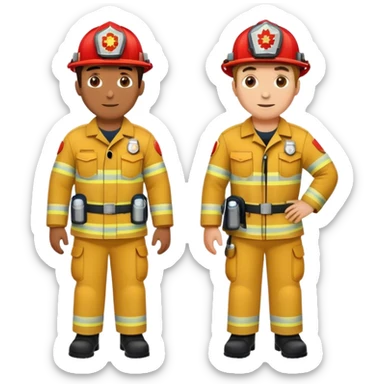 Fireman and Paramedic standing together sticker