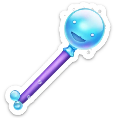 Galinda wand with bubbles surrounding it sticker