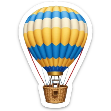 Hot air balloon above a scenic ocean sticker