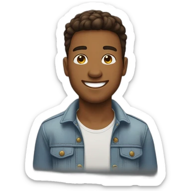 jeune homme brun grand souriant youtubeur sticker