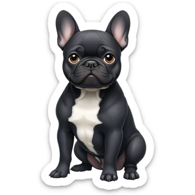 Black french bulldog sticker
