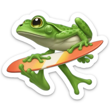 Une grenouille qui fait du surf sticker