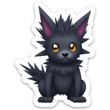 Dark Edgy Cool Fluffy Spiky FurSona Fakemon Full Body sticker
