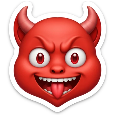 Devil's face? With heart-shaped eyes. An open, drooling mouth. style amoureux  sticker