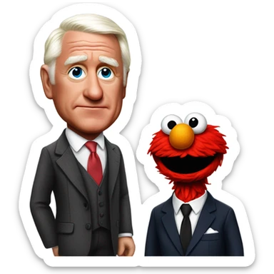 Photorealistic Elmo with Roger Stone sticker