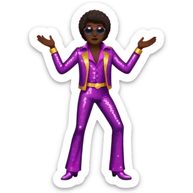 Disco silhouette 70s sticker