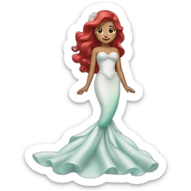 little mermaid bride sticker