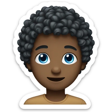 Curly hair boy blue eyes sticker