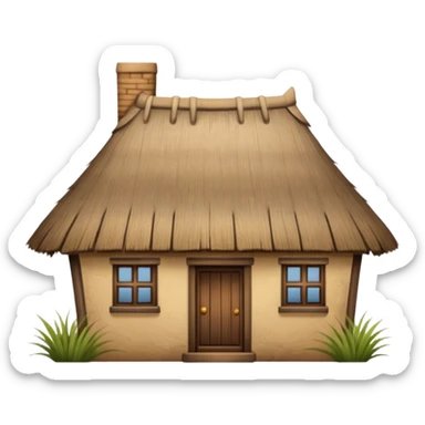 thatched roof house sticker