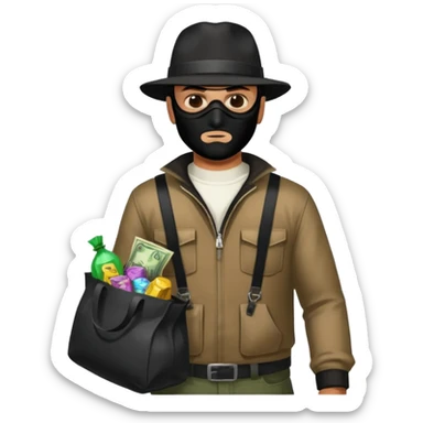 un bandit avec un sac de butin version GTA V sticker