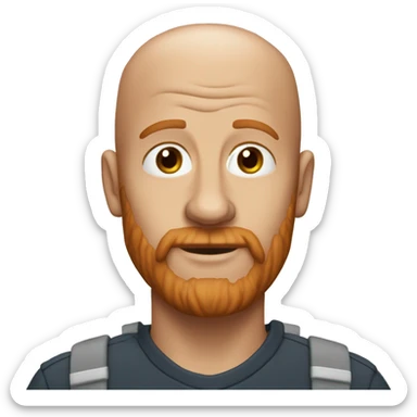 Fifty year man, little bit bald with a very little beard redhair  sticker