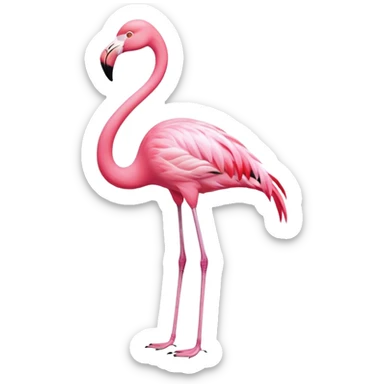 flamingo balancing on one leg sticker