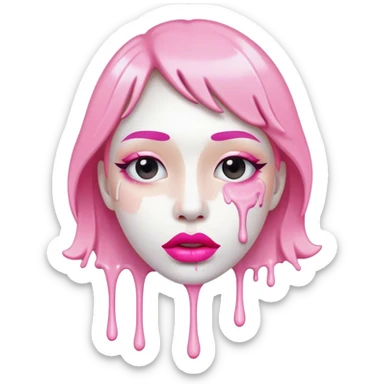 Only white paint dripping off Floating pink lip sticker