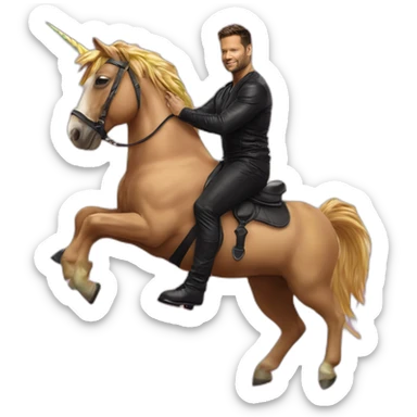 Ricky-Martin-Rides-RainbowUnicorn sticker