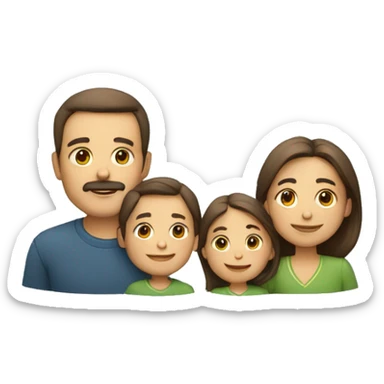 un padre y dos hijos, un hijo mayor que el otro. sticker