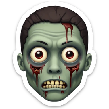 black man as a zombie with one eye missing sticker