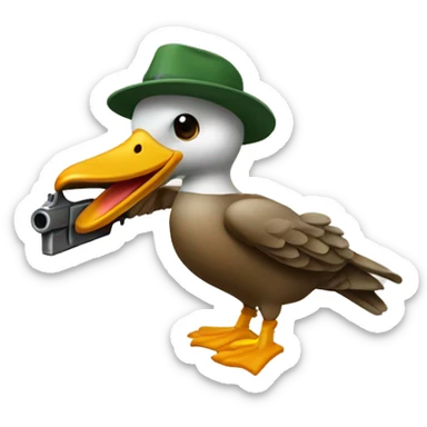 pato con una pistola en mano sticker