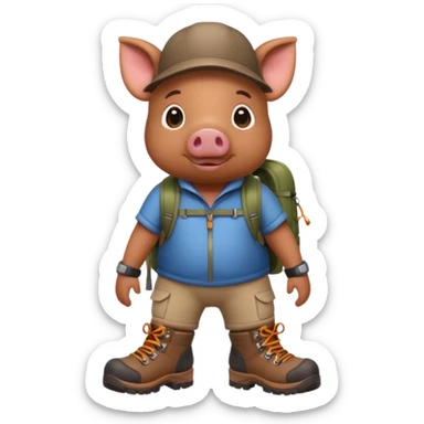 cochon avec des chaussures de marche sticker